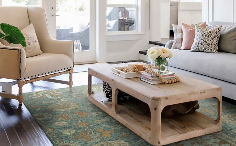 traditional green hued rugs